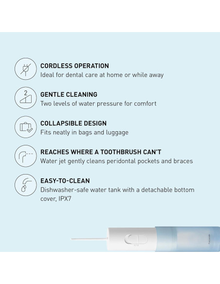 Irrigador Dental Portátil Panasonic EW-DJ11-A con Tanque Plegable Irrigador Dental Portátil Panasonic EW-DJ11-A con Tanque Plegable