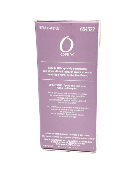 Topcoat Seco Profundo Orly Sec'n Dry 18 ml - Brillo y Resistencia Topcoat Seco Profundo Orly Sec'n Dry 18 ml - Brillo y Resistencia