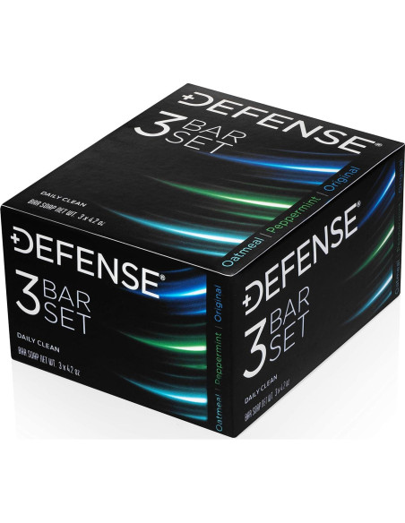 Jabón Natural Defense Soap Set 3 Variedades - Original, Menta, Avena Jabón Natural Defense Soap Set 3 Variedades - Original, Menta, Avena