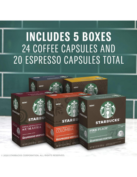 Cápsulas de Café Starbucks para Nespresso Vertuo - Variedad 44 Unidades Cápsulas de Café Starbucks para Nespresso Vertuo - Variedad 44 Unidades