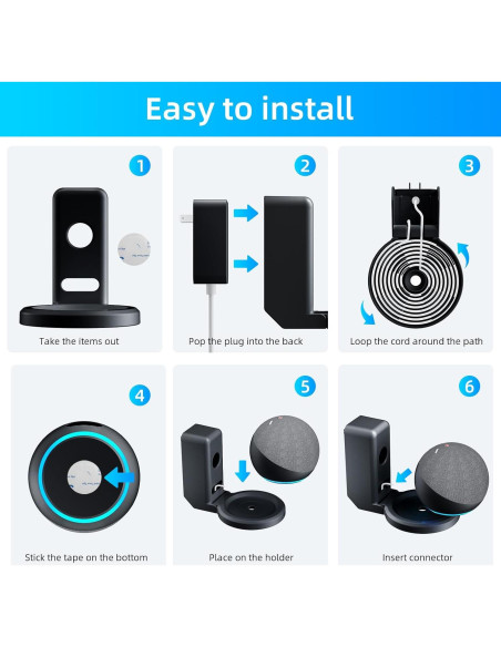 Soporte de Montaje en Pared AFGHOA para Echo Dot 5ta/4ta Gen - Negro Soporte de Montaje en Pared AFGHOA para Echo Dot 5ta/4ta Gen - Negro