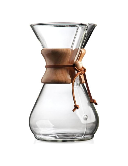 Cafetera Chemex Pour-Over Clásica 8 Tazas Vidrio Borosilicato Cafetera Chemex Pour-Over Clásica 8 Tazas Vidrio Borosilicato