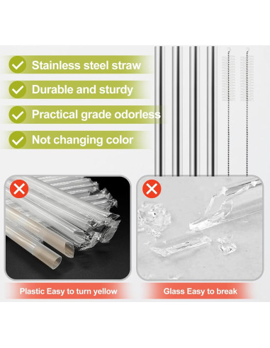 6 Pajitas de Metal Reutilizables XZESH para Owala 40oz