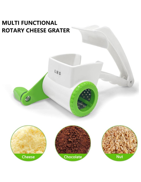 Rallador de Queso Rotativo LHS Manual Acero Inoxidable Verde Rallador de Queso Rotativo LHS Manual Acero Inoxidable Verde