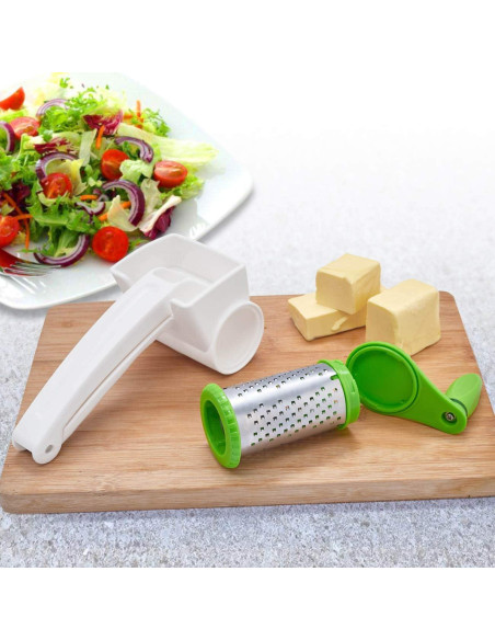 Rallador de Queso Rotativo LHS Manual Acero Inoxidable Verde Rallador de Queso Rotativo LHS Manual Acero Inoxidable Verde