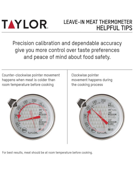 Termómetro de Cocina Taylor Leave-In Acero Inoxidable 5.08 cm Termómetro de Cocina Taylor Leave-In Acero Inoxidable 5.08 cm