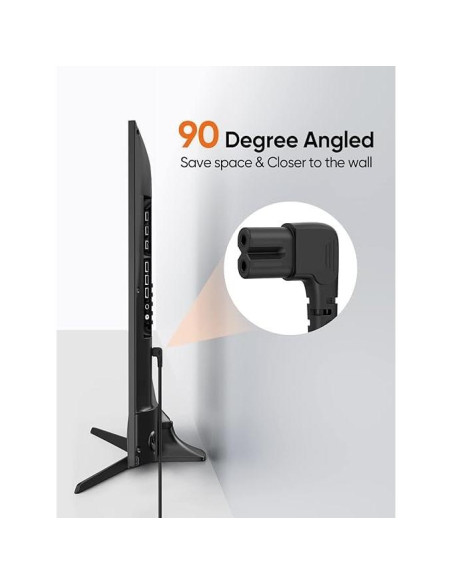 Cable de Alimentación en Ángulo Recto 1.83m Goffeu para TV 4K UHD Cable de Alimentación en Ángulo Recto 1.83m Goffeu para TV 4K UHD