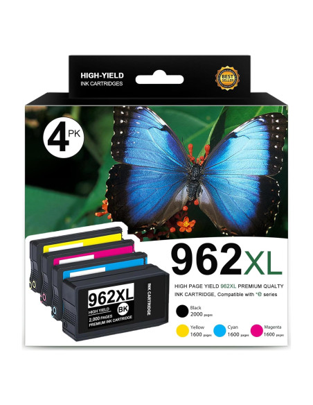 Cartuchos de tinta Obuweu 962XL para HP - Paquete de 4 Cartuchos de tinta Obuweu 962XL para HP - Paquete de 4