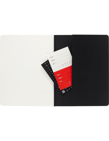 Cuaderno Moleskine Cahier Tapa Blanda Grande Rayado Negro Rojo Cuaderno Moleskine Cahier Tapa Blanda Grande Rayado Negro Rojo