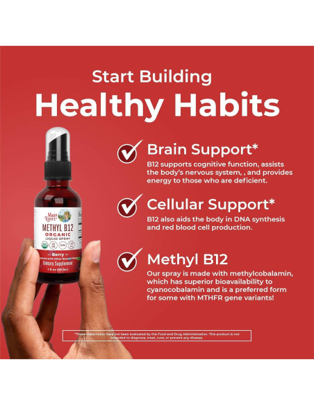 Spray de Vitamina B12 MaryRuth 29.57 ml | Vegano y Orgánico Spray de Vitamina B12 MaryRuth 29.57 ml | Vegano y Orgánico