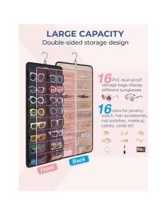 Organizador de Gafas Colgante BAGSMART 32 Ranuras Negro 2