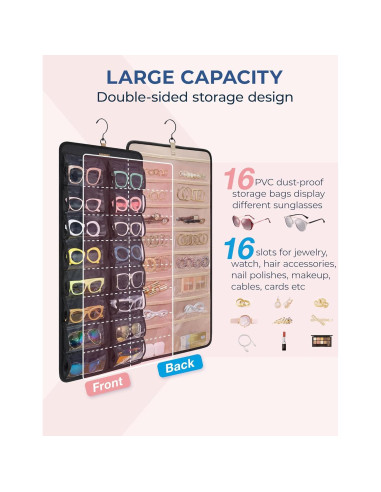 Organizador de Gafas Colgante BAGSMART 32 Ranuras Negro