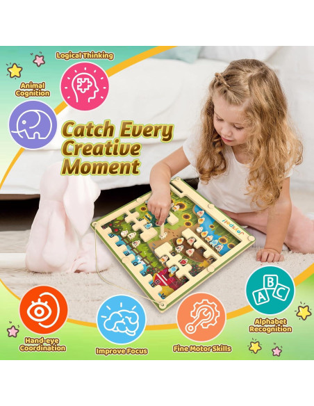 Laberinto Magnético de Alfabeto JOY SPOT! 20x17 cm para Niños Laberinto Magnético de Alfabeto JOY SPOT! 20x17 cm para Niños