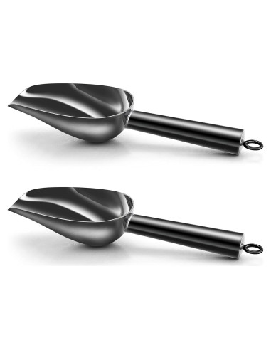 Juego de cucharas pequeñas TeamFar de acero inoxidable negro 3 oz