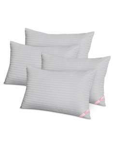 Cojines de Cama EIUE 4 Pack Reina Microfibra Suave Gris Claro