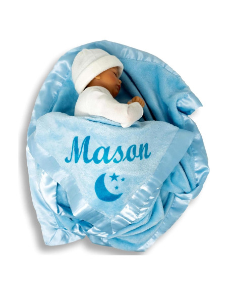 Manta Personalizada para Bebés Custom Catch - Azul 91x91 cm Manta Personalizada para Bebés Custom Catch - Azul 91x91 cm