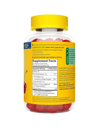 Gomas de Vitamina D3 Nature Made Sin Azúcar 2000 IU 110 Unidades