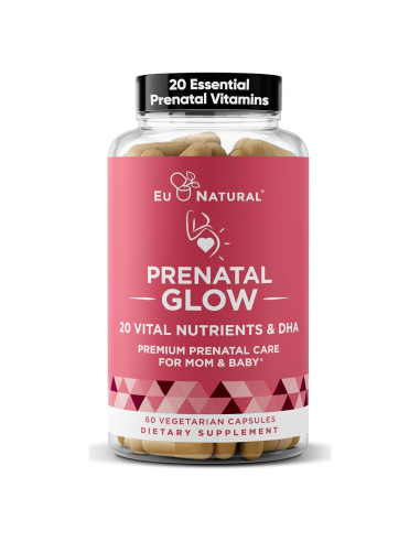 Vitaminas Prenatales Eu Natural Glow - 60 Cápsulas DHA y Ácido Fólico