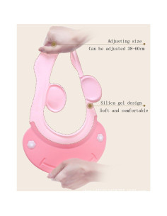 Gorro de Ducha para Bebés Rosa - Silicona Ajustable 38-60 cm 2