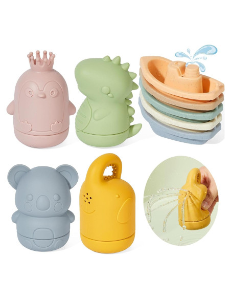 Juguetes de Baño Libres de Moho AMCHSURI 9PCS para Bebés Juguetes de Baño Libres de Moho AMCHSURI 9PCS para Bebés