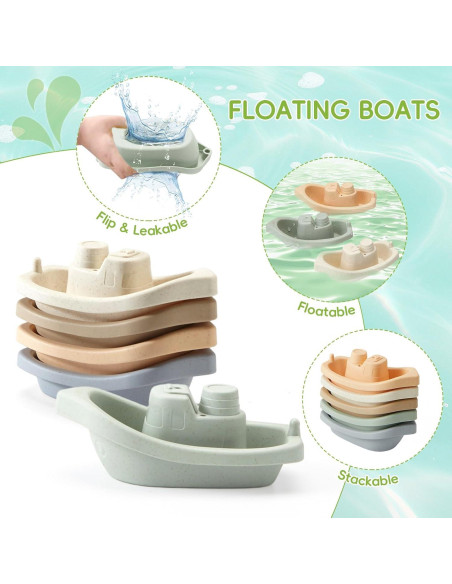 Juguetes de Baño Libres de Moho AMCHSURI 9PCS para Bebés Juguetes de Baño Libres de Moho AMCHSURI 9PCS para Bebés