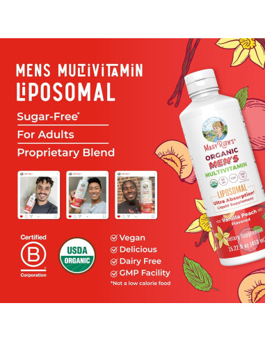 Multivitamina líquida para hombres MaryRuth 450 ml | Vegana