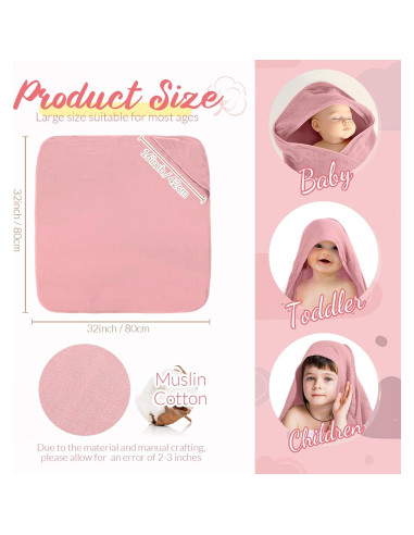 Juego de Toallas de Baño y Paños de Muselina Preboun 6 Pcs