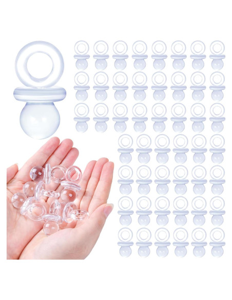48 Chupetes Acrílicos Transparentes para Baby Shower 4.45 cm 48 Chupetes Acrílicos Transparentes para Baby Shower 4.45 cm