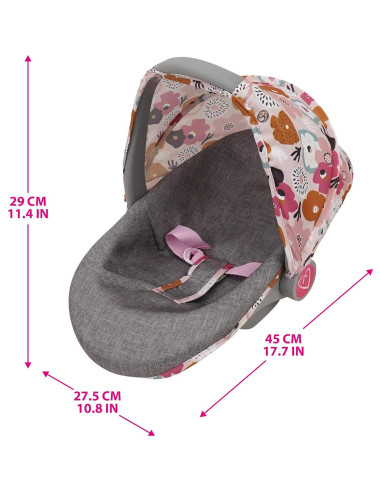 Asiento de Coche para Muñecas 509 Crew Melange Flora 3 en 1