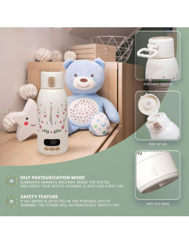 Calentador de Botellas Portátil Kasey Mae 500ml Carga Rápida