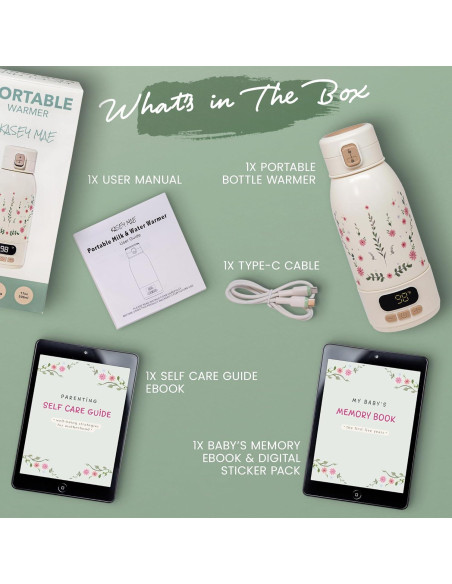 Calentador de Botellas Portátil Kasey Mae 500ml Carga Rápida Calentador de Botellas Portátil Kasey Mae 500ml Carga Rápida