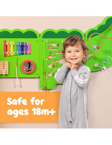 Paneles de Pared de Actividad Cocodrilo Spark & Wow - 11 Actividades - Juguete Sensorial Montessori 18m+