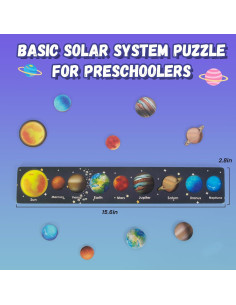 Rompecabezas de Madera Sistema Solar para Niños 3+ WOODENFUN 2