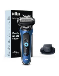 Afeitadora Eléctrica Braun Serie 6 6120s, Afeitado Húmedo y Seco, Azul