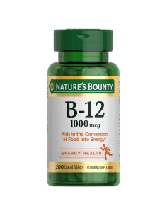 Suplemento de Vitamina B12 Nature's Bounty 1000 mcg 200 Tabletas