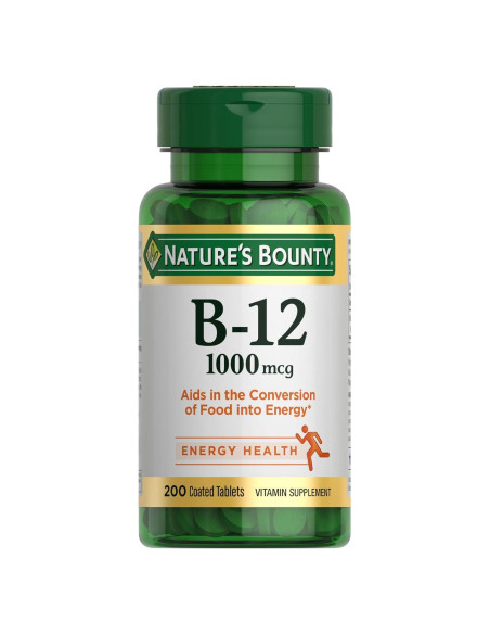 Suplemento de Vitamina B12 Nature's Bounty 1000 mcg 200 Tabletas Suplemento de Vitamina B12 Nature's Bounty 1000 mcg 200 Tabletas