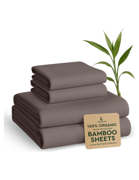 Juego de Sábanas King BAMPURE 100% Viscosa de Bambú - 4 Piezas Juego de Sábanas King BAMPURE 100% Viscosa de Bambú - 4 Piezas