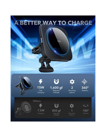 Cargador Inalámbrico Magnético ESR 15W para iPhone y Samsung Cargador Inalámbrico Magnético ESR 15W para iPhone y Samsung