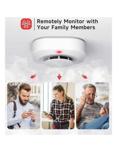 Detector de Humo Inteligente Uingarm Wi-Fi con App - Paquete de 3 Detector de Humo Inteligente Uingarm Wi-Fi con App - Paquete de 3