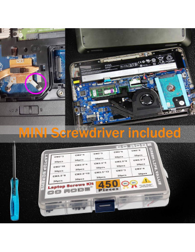 Kit de Tornillos para Laptop CO-RODE 450Pcs M2 M2.5 M3