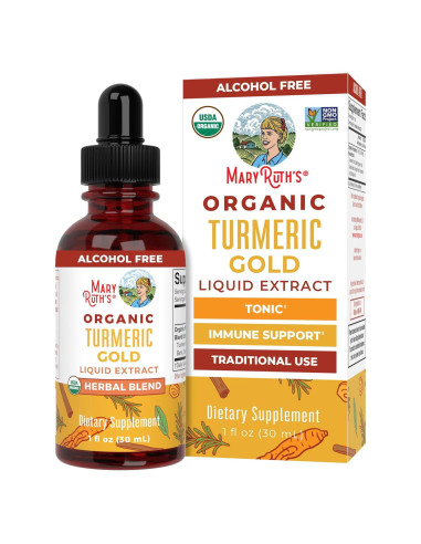 Gotas de Cúrcuma Oro Orgánica USDA MaryRuth 30ml Veganas