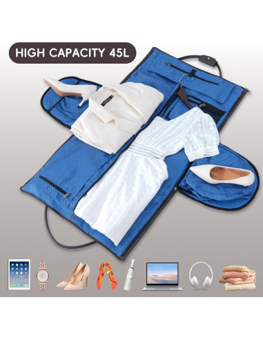 Bolsa de Piel Modoker 2-en-1 para Viaje y Traje - Marrón