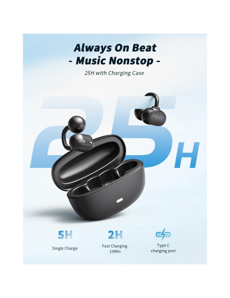 Auriculares Bluetooth 5.4 Yorlu E1 Conducción Ósea IP68 Negros Auriculares Bluetooth 5.4 Yorlu E1 Conducción Ósea IP68 Negros