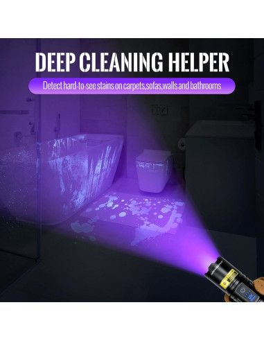 Linterna UV 395nm DARKBEAM Recargable USB LED 2en1