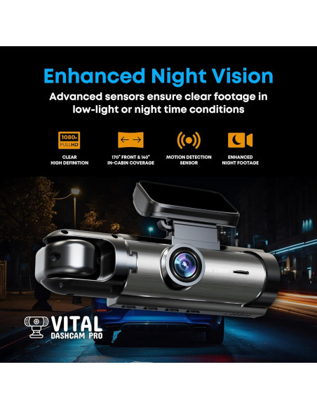 Cámara de Salpicadero Vital Dashcam Pro 2025 FHD Doble Cámara de Salpicadero Vital Dashcam Pro 2025 FHD Doble