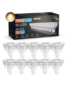 Bombillas LED MR16 Alexpex 10 Unidades 3000K 5W 500LM GU5.3