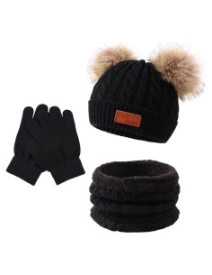 Conjunto Gorro Bufanda Guantes Bebé Peecabe Otoño Invierno