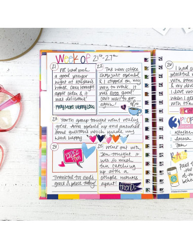 Diario de Gratitud Denise Albright 52 Semanas + 330 Stickers