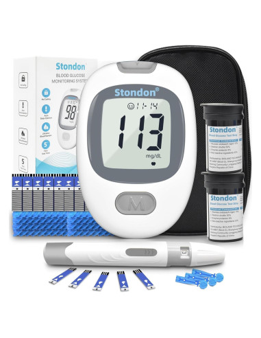 Kit de Monitor de Glucosa Stondon G430 con 100 Tiras y Lancetas