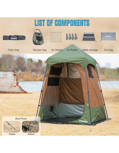 Tienda de Ducha Camping Deluxe Porayhut SIG SHW 160x160x220cm Tienda de Ducha Camping Deluxe Porayhut SIG SHW 160x160x220cm